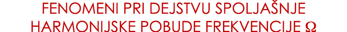 FENOMENI PRI DEJSTVU SPOLJA NJE HARMONIJSKE POBUDE FREKVENCIJE W