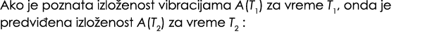 Ako je poznata izlo enost vibracijama A(T1) za vreme T1, onda je predvi ena izlo enost A(T2) za vreme T2 :
