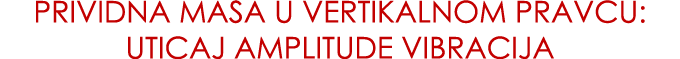 Prividna masa u vertikalnom pravcu: UTICAJ AMPLITUDE VIBRACIJA