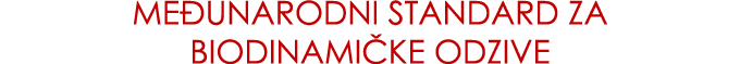 Me unarodni standard ZA biodinami kE odzivE